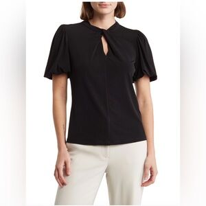 DKNY Black Puff Sleeve Blouse